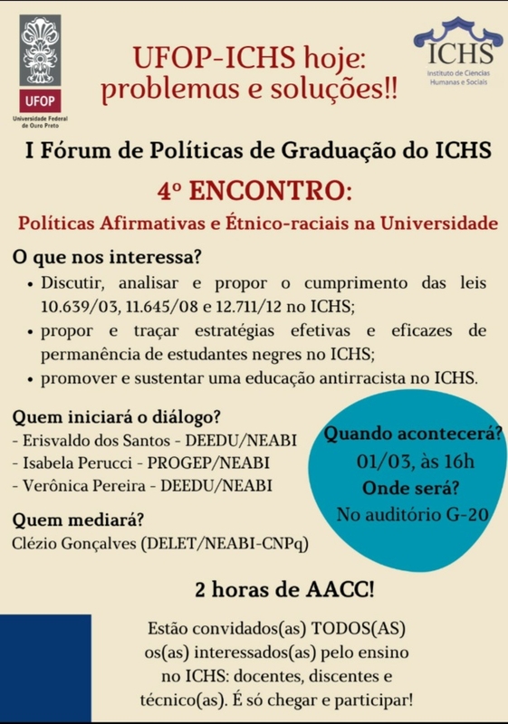 I Fórum de Políticas de Graduação do  ICHS